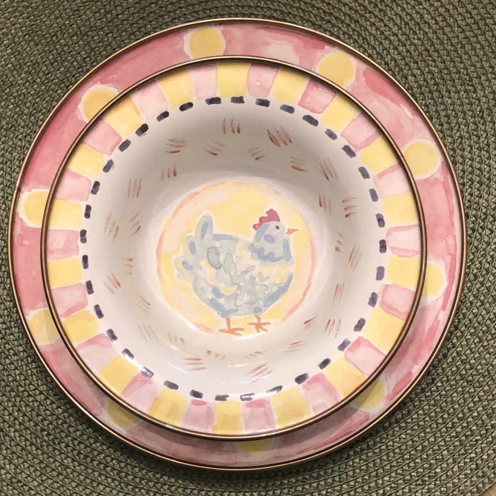 MC Enamelware Plate, Cup & Bowl